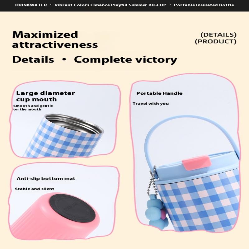 316 Stainless Steel Car Travel Mug Thermos Cup For  And Cold Dual Use Portable Tumbler With Handle Leakproof Design Daily