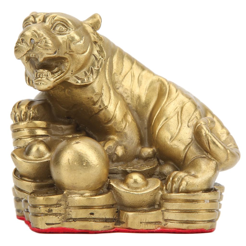 Brass Tiger Statue Sturdy Durable Brass Attract Wealth Fortune Easy to Clean Lucky Tiger Statue for