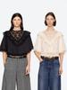 2026 Spring/Summer French Lace Ruffle Cape Top