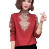 Stylish Velvet-Lined Long Sleeve Winter Shirt with Half-High Neck