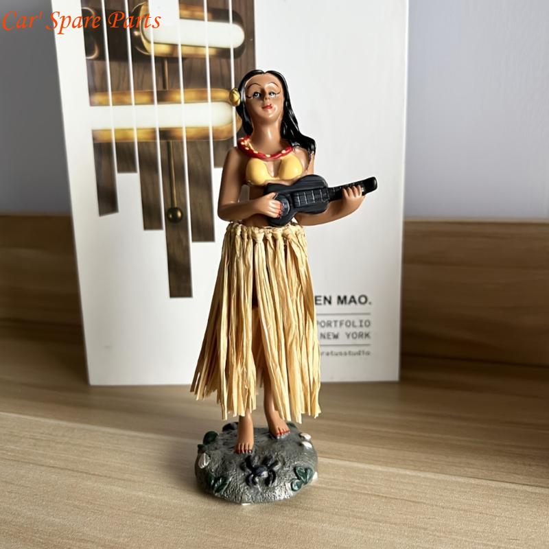 Y4UA Vibrant African Dancing Girl Sculpture Handcrafted Resin Car Dashboard Decors