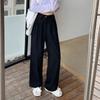Loose Casual Pants Women Workout Trousers Wide Leg Pants Retro Flip Up Suit Pants  Female