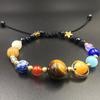 Galaxy Solar System Bracelet  Transfer Beads Eight Planets Natural Hand-Woven