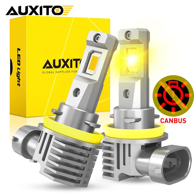 AUXITO 2Pcs CANBUS H8 H11 LED Fog Light Bulbs H9 H16JP 9005 HB3 9006 HB4 3000K Amber Yellow Led Daytime Running Driving Lamp 9005/HB3