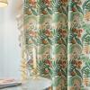 Light Luxury Green Plants Ruffle Edge Curtain Finished Wholesale Bedroom Kitchen Curtain Small Valance Bay Window Hook Curtains