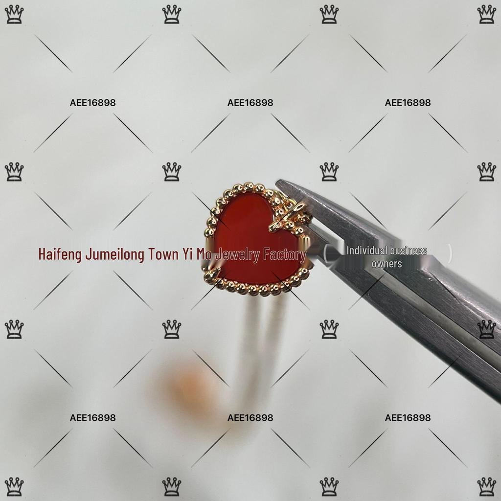 Gold Heart 925 Sterling Silver Rose Gold Plated Red Heart Choker Necklace, Stud Earrings & Bracelet Women's Set