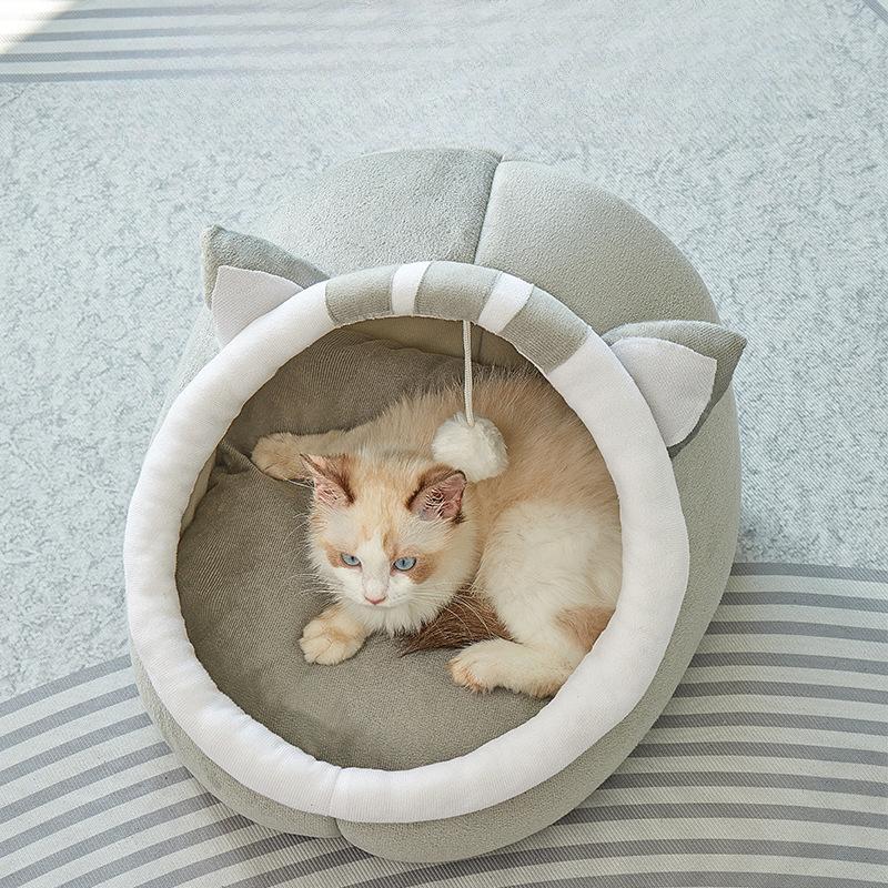 Ganzjahres-Universal-Halbgeschlossenes Katzenbett im Winter Warm Kleiner Hundezwinger Katzenzwinger Haustierbedarf