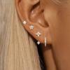 4PCS Fashion Zircon Round Hoop Earring Set Women Temperament Flower Ear Stud Huggie Earring Tragus Piercing Cartilage Jewelry