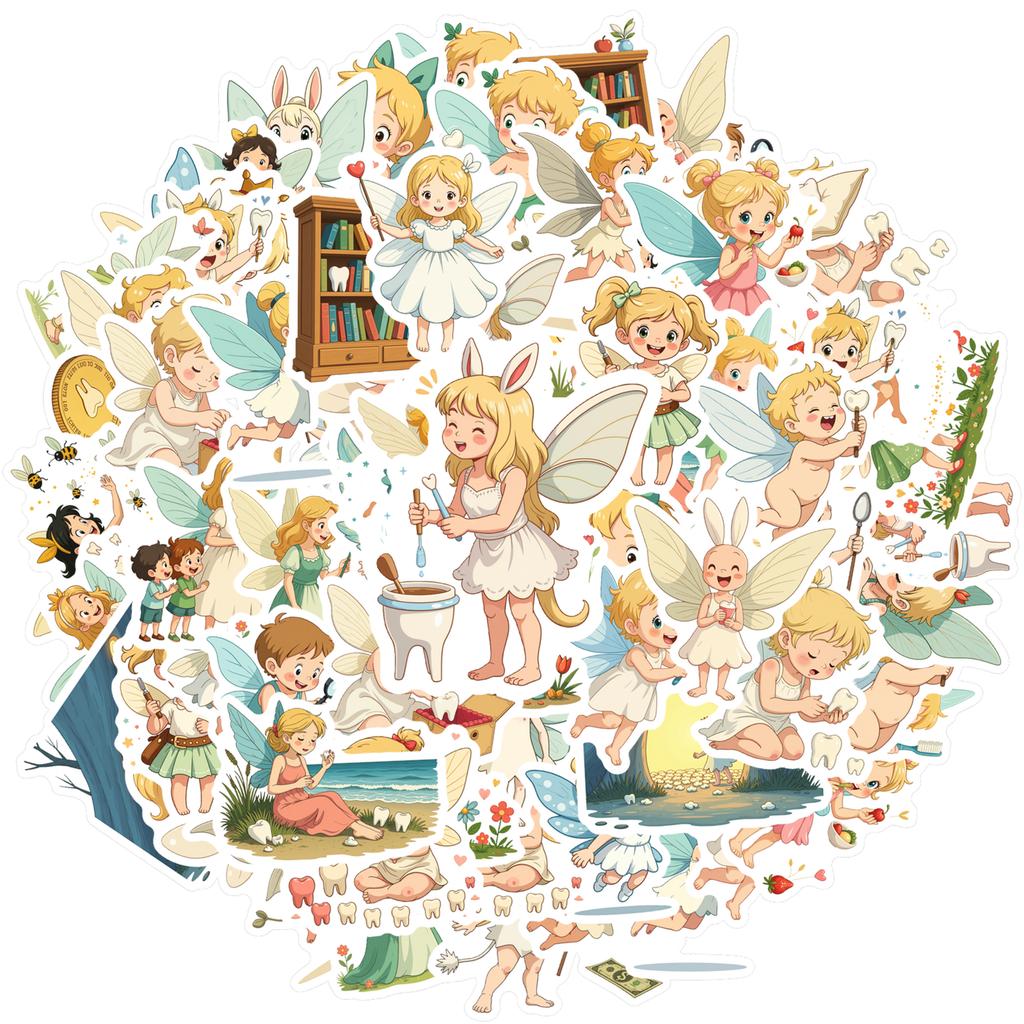 35pcs-50pcs Cartoon Stickers Lovely Fairy DIY Stickers Stickers For DIY Phone Guitar Laptop Notebook Guitar