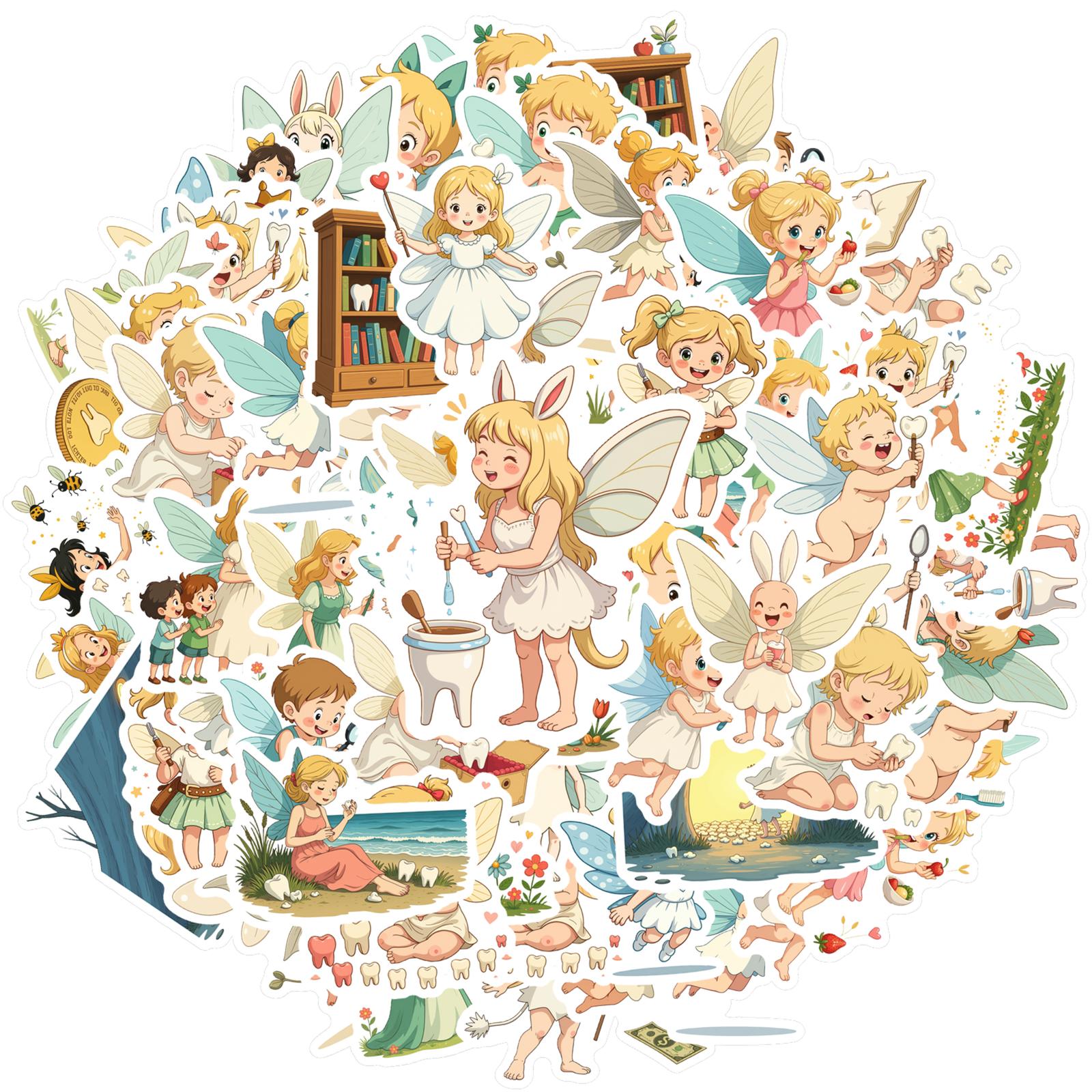 

35pcs-50pcs Cartoon Stickers Lovely Fairy DIY Stickers Stickers For DIY Phone Guitar Laptop Notebook Guitar