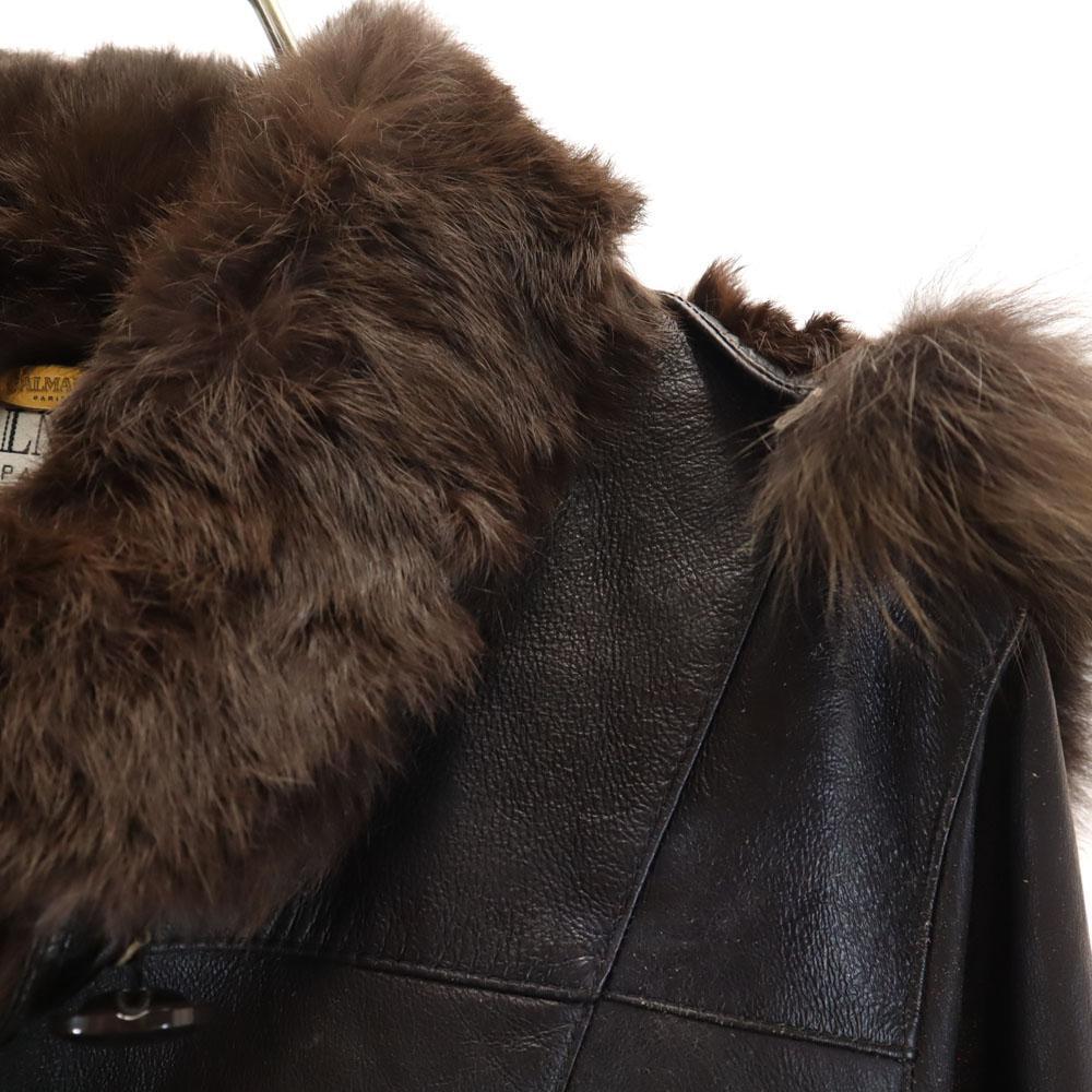 Balmain Dámská hnědá kožená bunda z králíčí kůže 11 Použitá