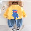 Boys' Spring & Autumn Cartoon Cardigan: Long-Sleeve Jacket & Sweater 3-Piece Set (2023)