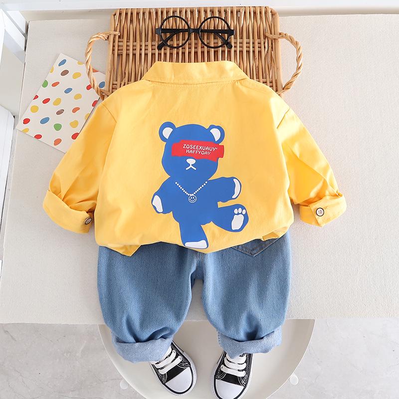 Boys' Spring & Autumn Cartoon Cardigan: Long-Sleeve Jacket & Sweater 3-Piece Set (2023)