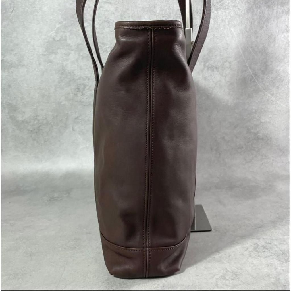 Used COACH Coach Tote Bag Back Business Leather A4 Available Brown