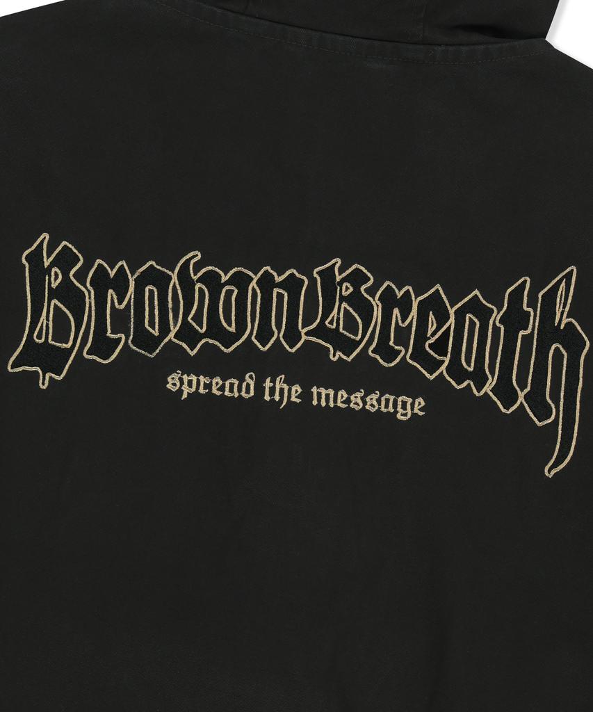 Brownbreath Oxford Hood Zip Up - Black