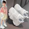 Children's White Shoes Girls White Sports Shoes Mesh Breathable Spring and Autumn Middle and Large Children's Running Shoes