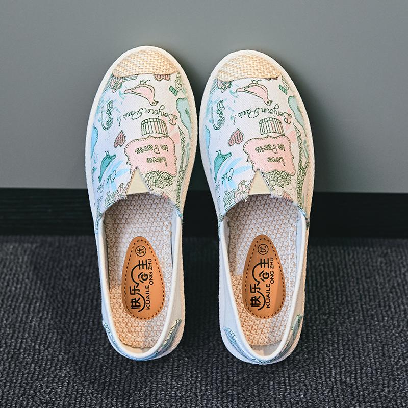 

Мода 2025 Лето Женские Повседневные Удобные Богемные Слипоны Ленивая Обувь Женская Женская Плоские Слипоны Холщовые Ремешки Лоферы Соломенные Эспадрильи 35