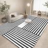 Tappeto Astratto Geometrico Lineare Bianco Nero per Soggiorno Decorazione Divano Tappetino Tavolo Cucina Stanza del Tempo Libero Tappetino Antiscivolo Halloween