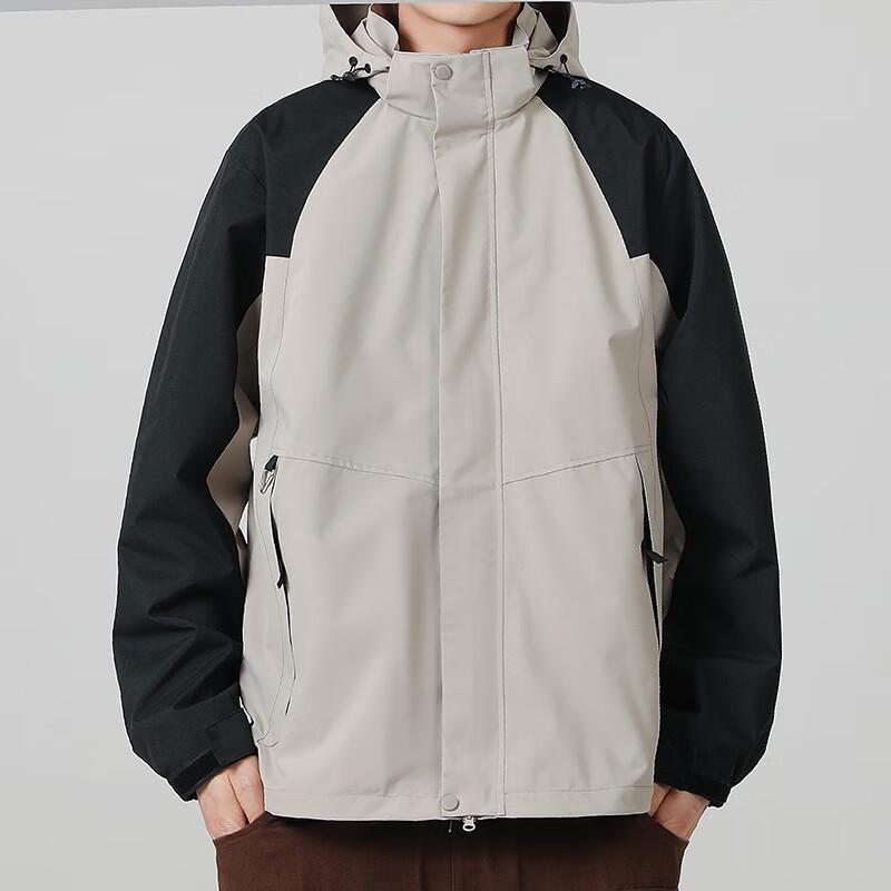 Unisex Color-block Workwear Windbreaker Jacket L