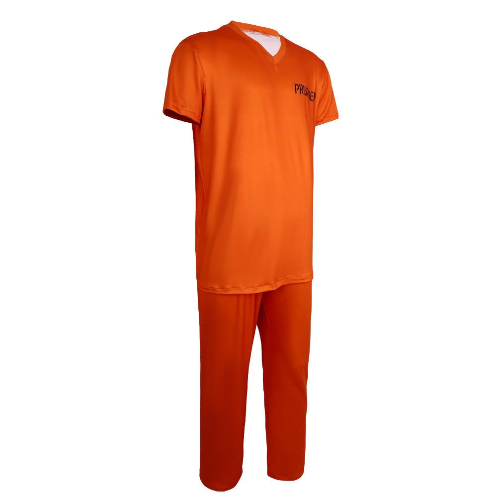 Unisex Orange Prisoner Role Play Costume Set Perfect For Halloween And Performance Events