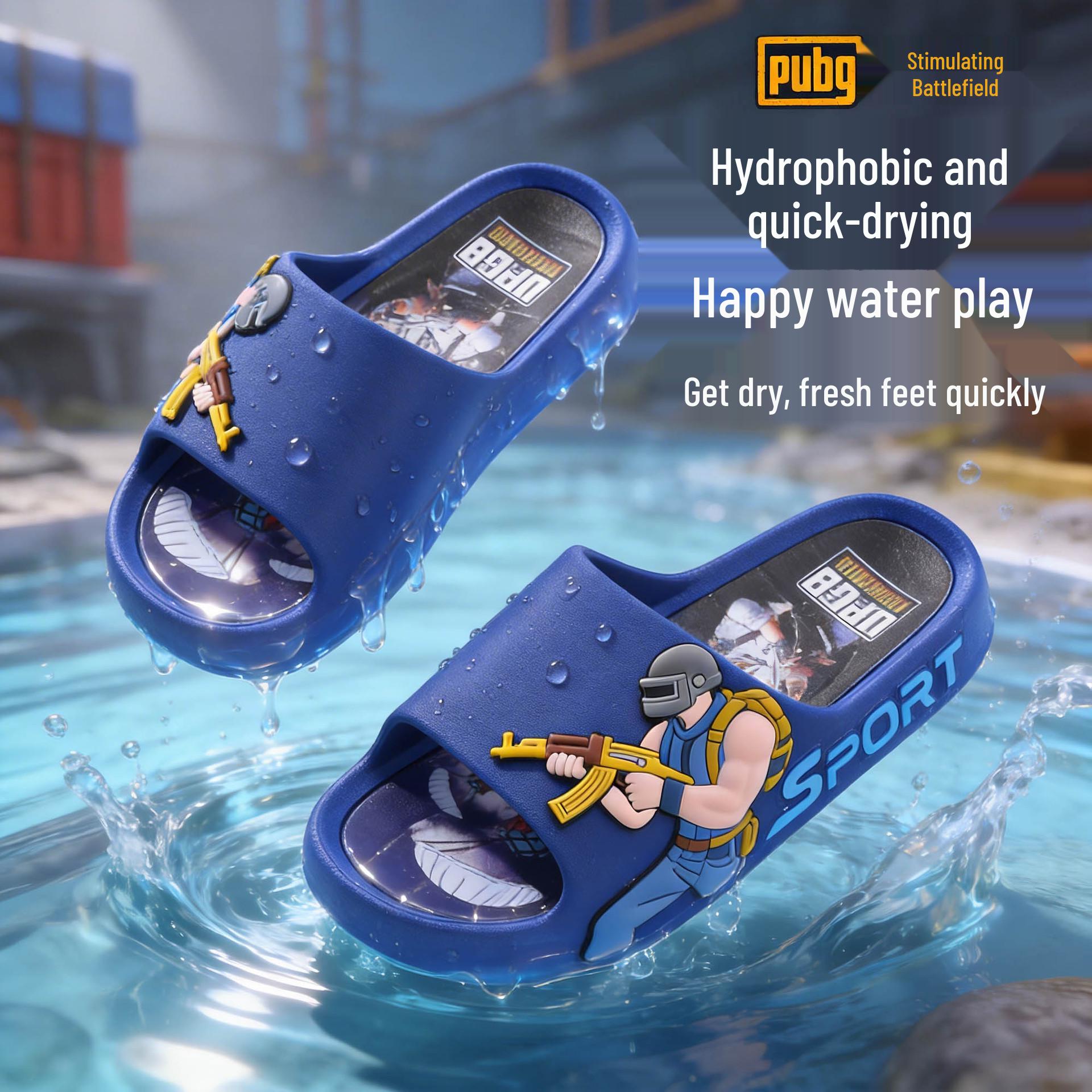 PUBG-Themed Summer Slippers for Boys & Teens - Medium & Large Sizes 19.5cm (30-31) синий