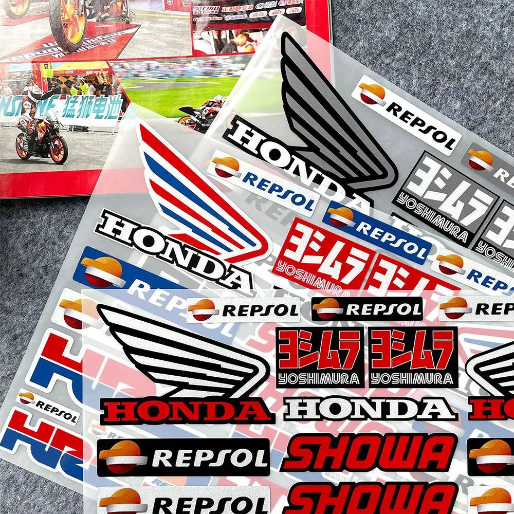 Motorcycle Stickers for Honda Decals Letter Wings Shape Decals for Helmets Luggage Exhaust Pipe Reflective Stickers Decor TV7 zjyr1