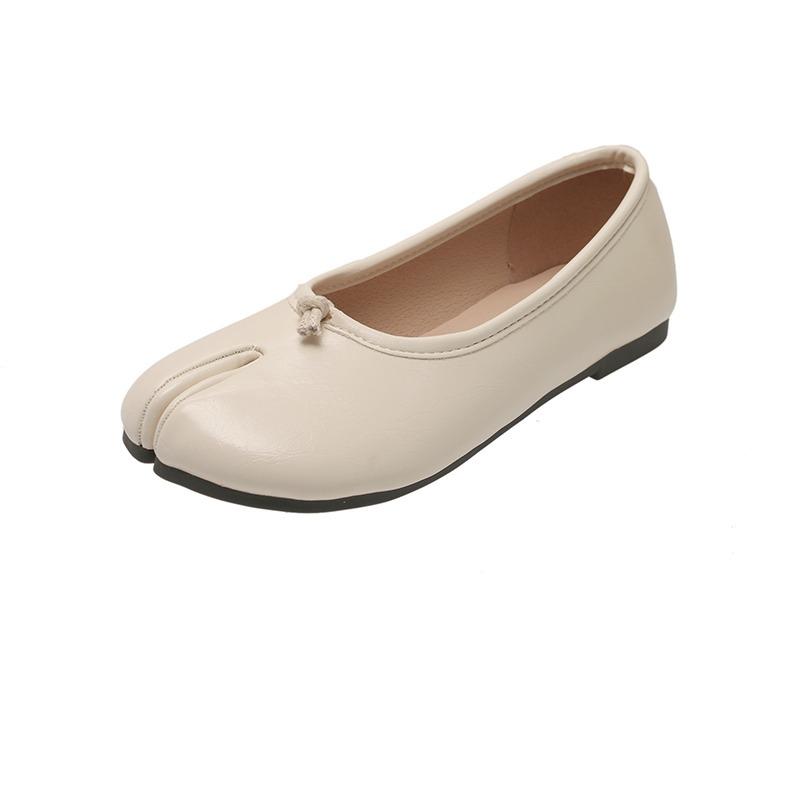 Damen Ballerinas Bequeme Loafer zum Gehen Mode Weiches Leder Gespaltene Zehen Ballettschuhe Damen Lässig Mädchen Tanzschuhe Damen