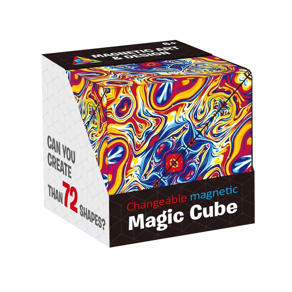 Magnetic Transform Cube 3D 72 Shapes Changing Cube Stress Relief Toy for Adults Kids MC-05 Fantasy Gobi