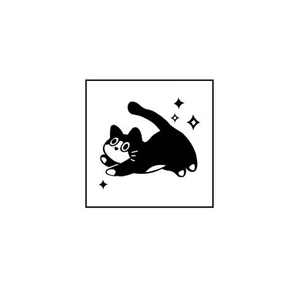 Cute Pet Black Cat Stamps Diy Craft Cat Seal Stamping DIY Toys Wooden Rubber Stamps  Card Making