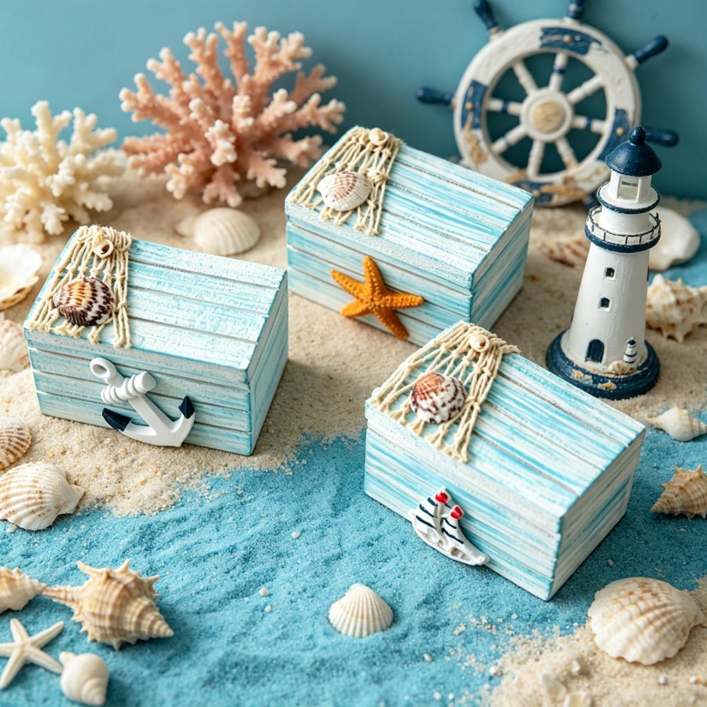 1pc Ocean Theme Home Decor Ornament Mini Small Undersea Treasure Box Home Decor Craft Photoshoot Party Prop Holiday Gifts