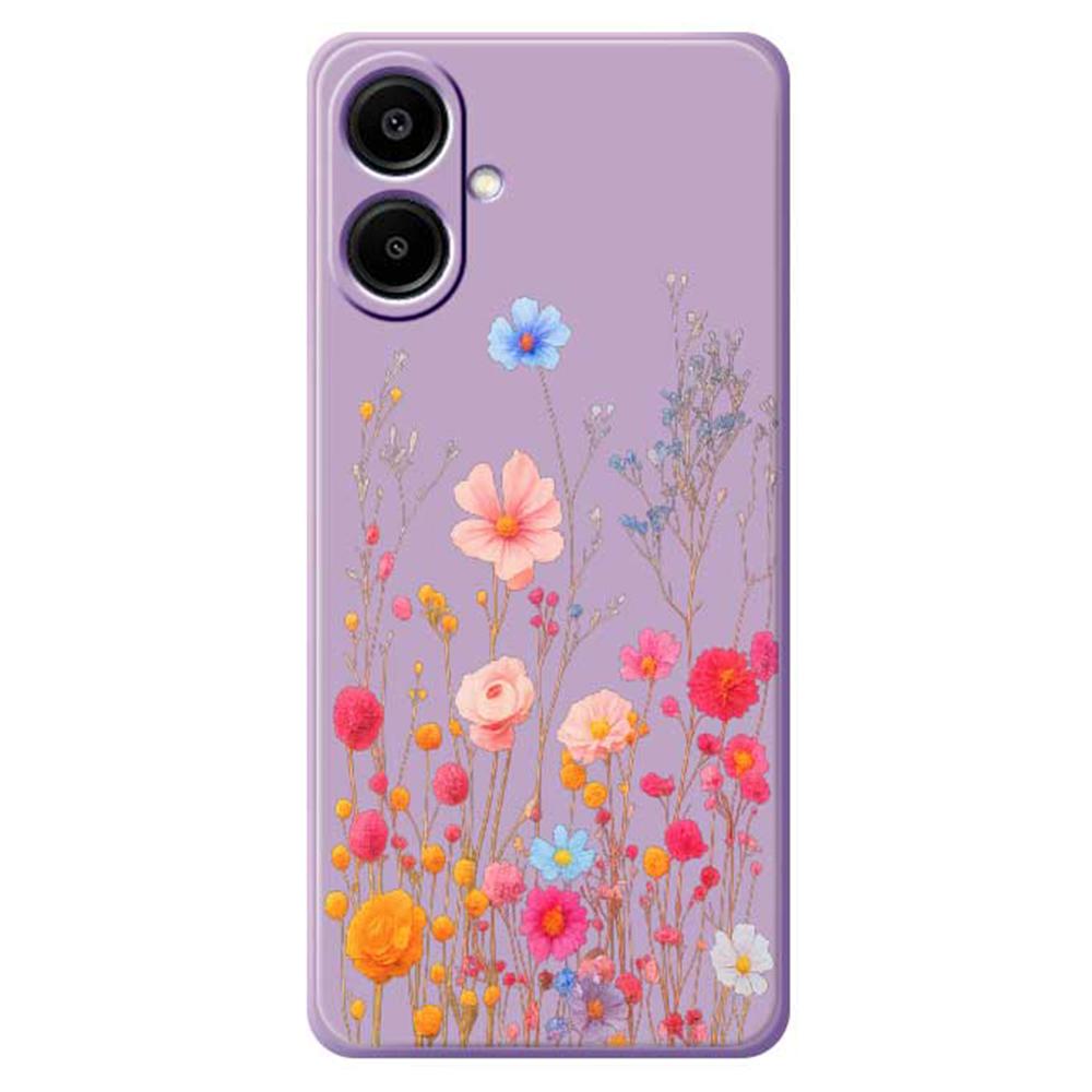 For Samsung Galaxy A07 4G Case Flower Branches Pattern Printing Straight Edge TPU Phone Back Cover