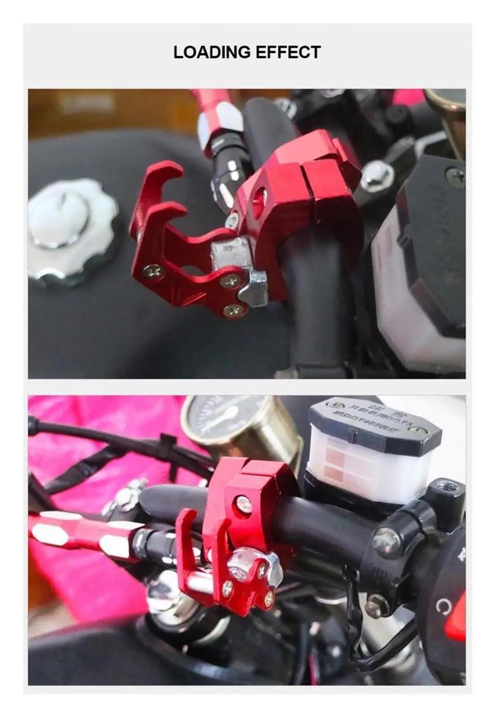 Handlebar Hook for Ducati Scrambler 800 Honda Zoomer Bike Storage Hook Luggage Bag Helmet Claw (Red)