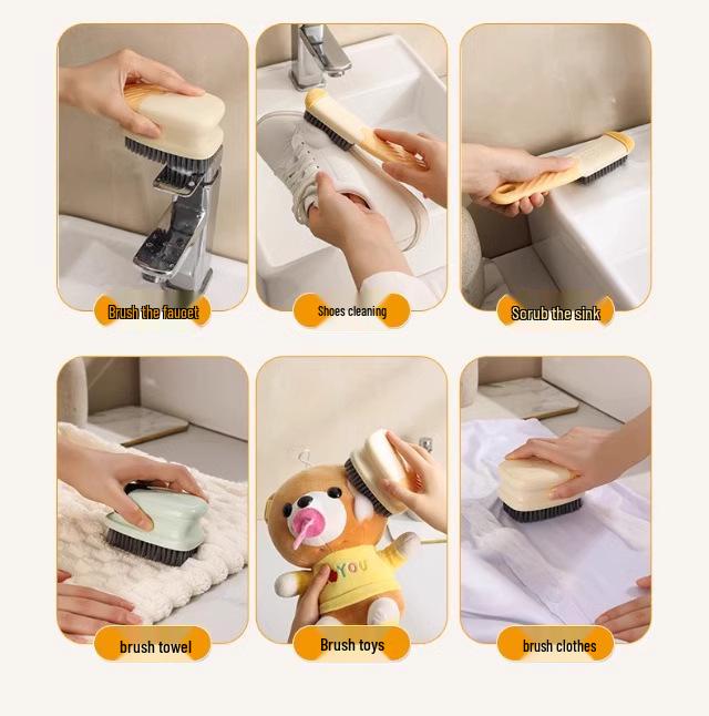 Soft Bristle Shoe Brush Set: Gentle Cleaning for Household Laundry & Shoes with Long Handle