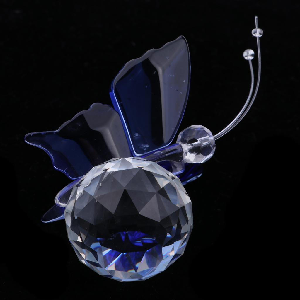 2 Inch Crystal Butterfly Figurine Collectible With Ball Paperweight Ornament