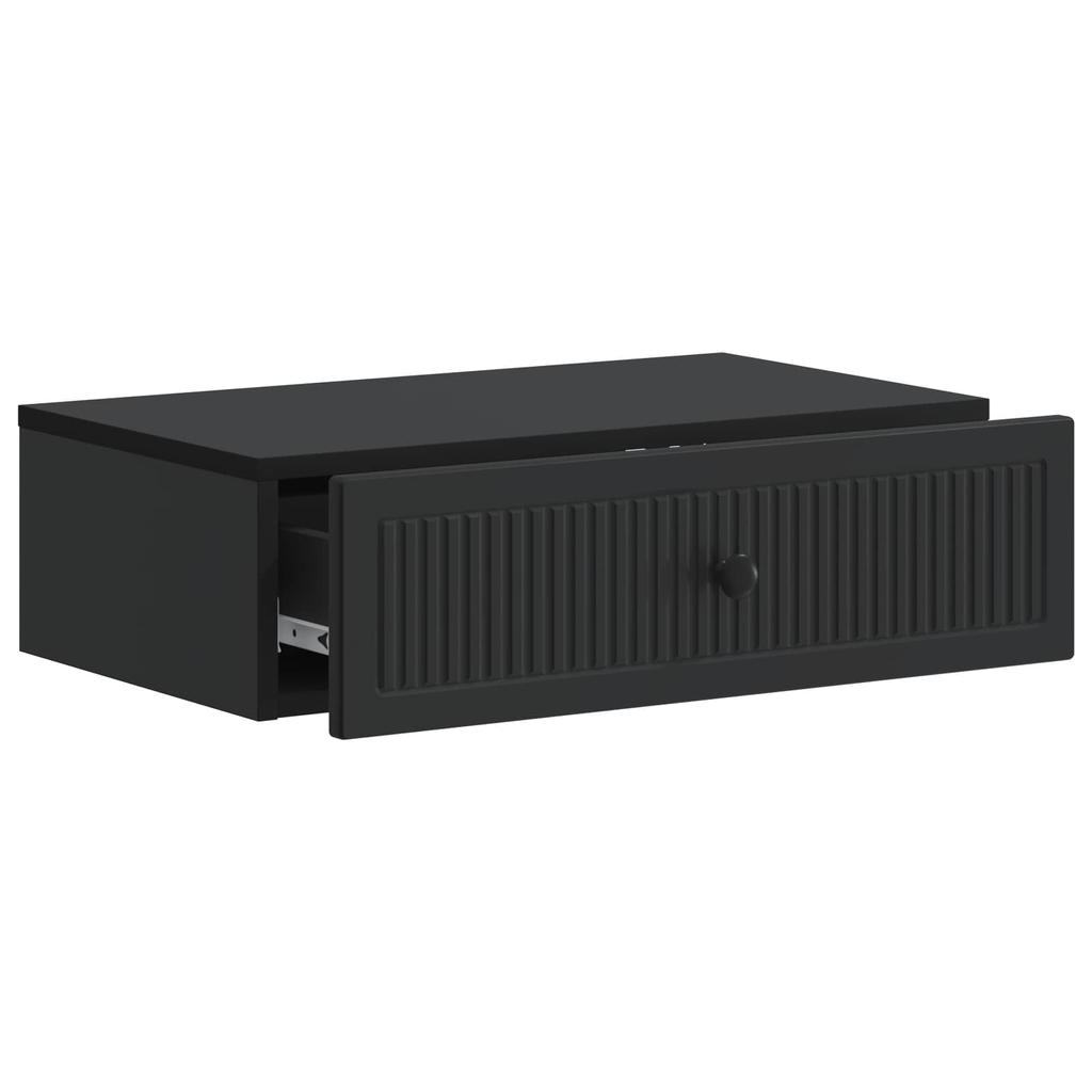 Wall Mounted Side Table Black 59 X 34.5 X 17 Cm