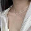 Elegant Double Layer Snake Bone Chain Necklace for Women - Fashionable, Light Luxury, Versatile Collarbone Accessory