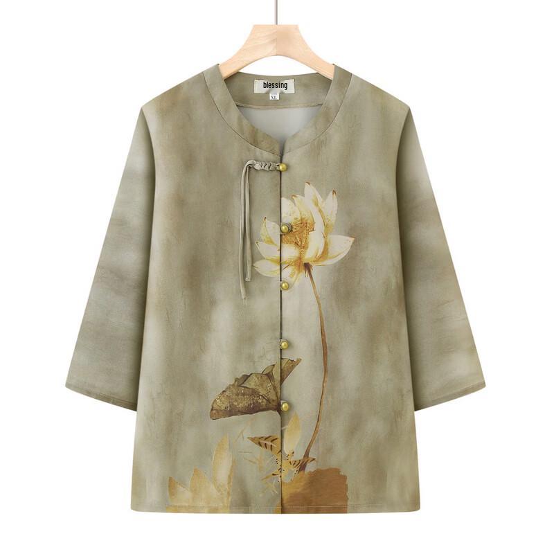 Elderly Women's Chinese Style Summer Blouse