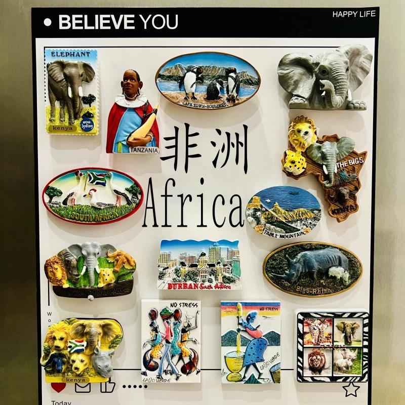 Keňa Tanzanie Tunisko Ledničkové magnety Samolepky Turistické suvenýry Kolekce magnetů na ledničku Dekorativní předměty z řemesel