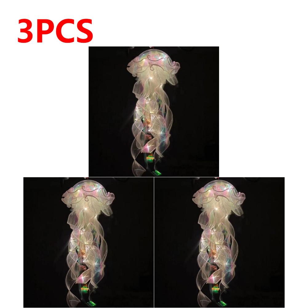 Gradient Jellyfish LED Night Light Handmade Pendant Lamp Colorful Hanging Light for Indoor Outdoor Garden Festival Decoration