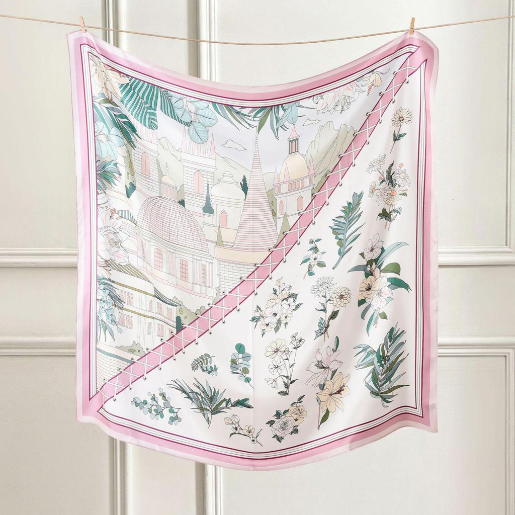 High-Quality Mulberry Silk Crepe Satin Scarf – Large Square, Sun Protection for Spring & Autumn