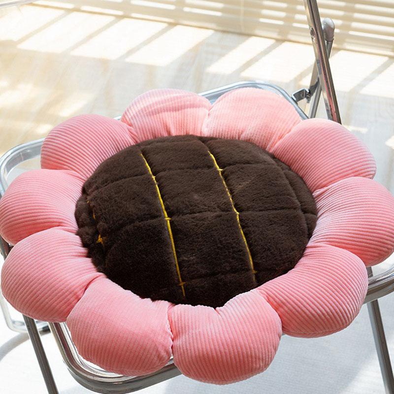 45X45Cm Sunflower Flower Cushion Cartoon Contains Filler Soft Sofa Hugging Pillow Velvet Autumn And Winter Warm Chair Cushion