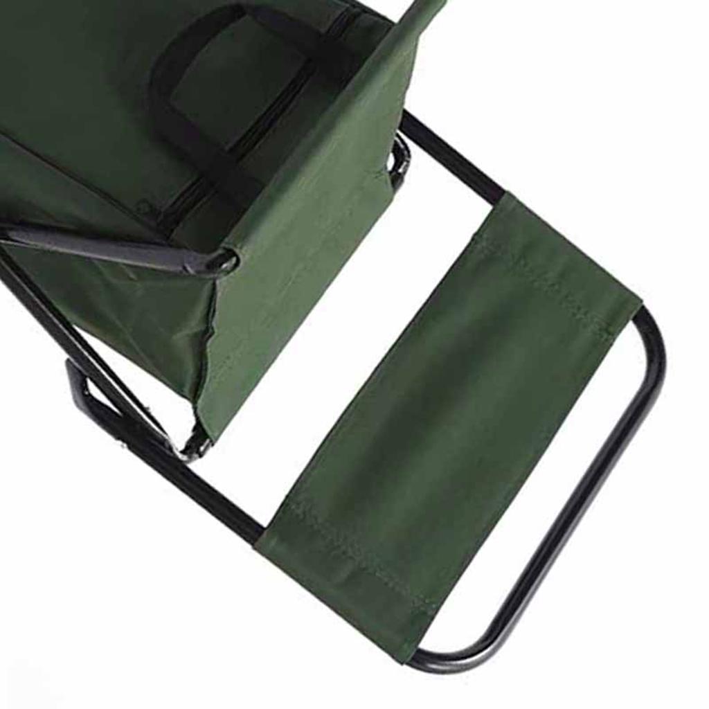Folding Chair Outdoor Camping Portable Folding Back Chair Fishing Leisure Chair with Bag Green