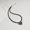 Gothic Style Heart And Butterfly Black Crystal Beaded Necklace Unique Neck Chain For Women Seeking Unique Fashion