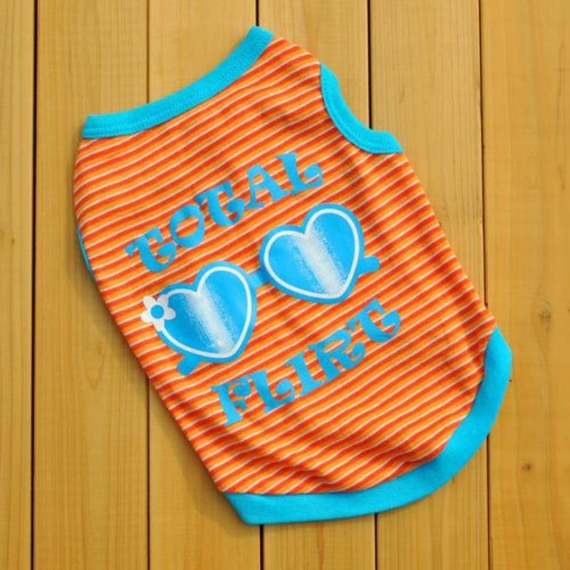 

Одежда для домашних животных, жилет для щенков, хлопковый ребристый полосатый жилет M