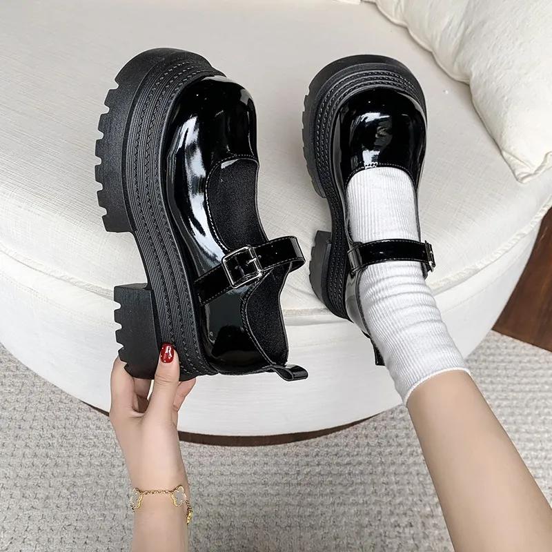 Fashion 2025 Fashion Summer Women's Mary Janes High Heels Buckle Strap Platform Round Toe Shallow Pumps Casual Office & Career Shoes