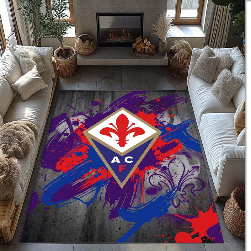 Fiorentina FC Soccer Football Pattern Soft Area Rug Non Slip Indoor Floor Carpet Sports Decor Mat for Bedroom
