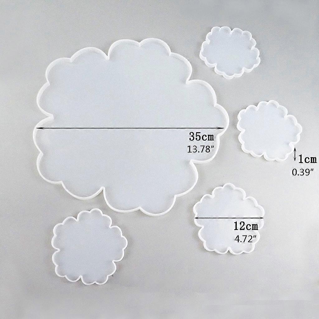 5Pcs DIY Flower Shape Silicone Geode Coaster Resin Molds Resin Coaster Tea Mat Molds Art Craft Tools DIY Epoxy Casting