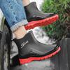 Rain shoes men's fashion adult short rain boots non-slip waterproof men's outdoor