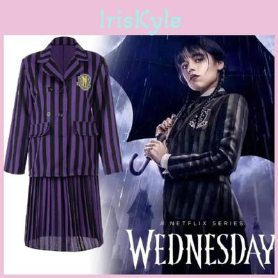 Character Costume For Halloween With Wednesday Addams Style And Street Fashion Elements