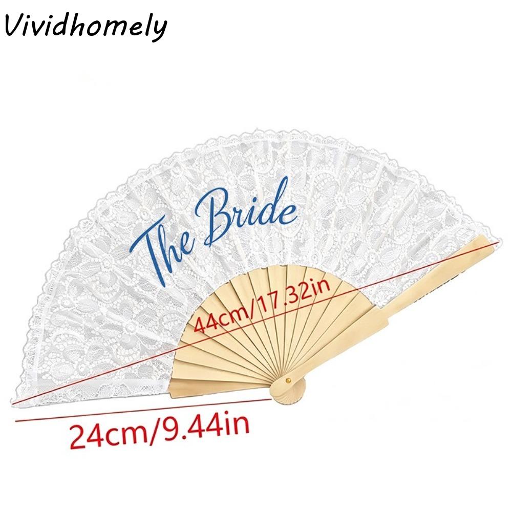 Fashion Exquisite Lace Bridal Fan Handheld Elegant Single Party Decoration Fan Retro Dance Fan Wedding Travel